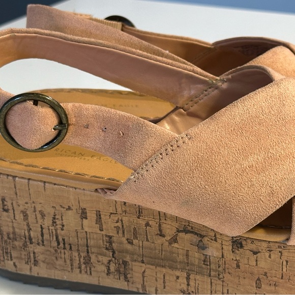 Pink Faux Suede 3 Inch Platform Sandals- 6W - Picture 4 of 7